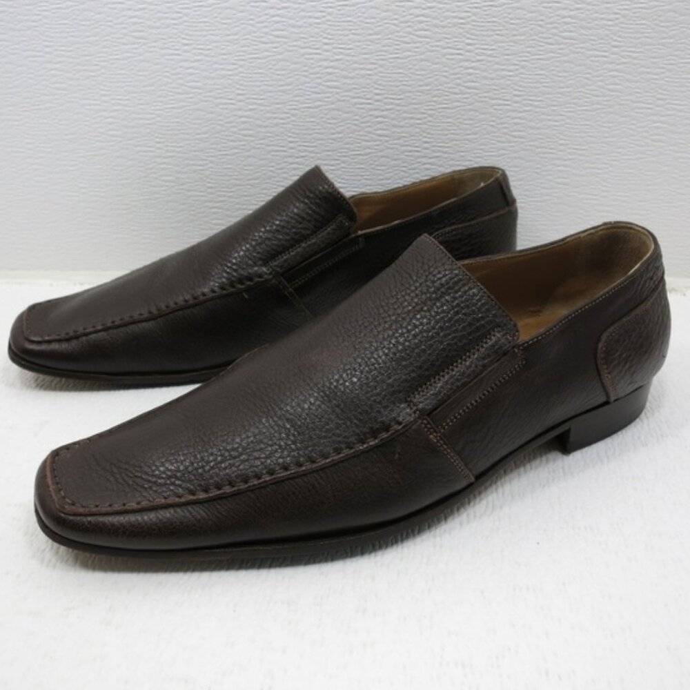 Vitodella Mora Pebbled Grained Oil Tanned Leather Footwear Shoes Italy Sz 43